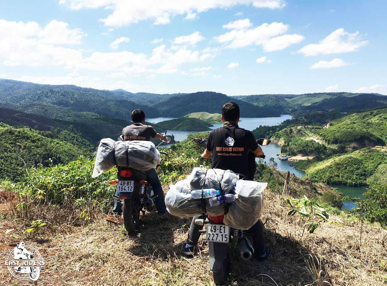 Riders enjoying the scenic view of the region